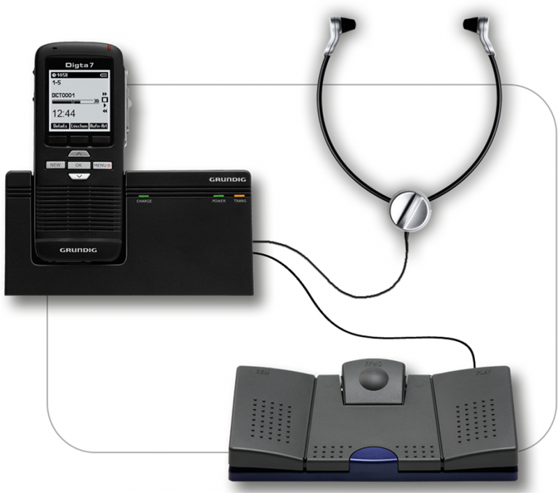 Grundig Kopfhörer Digta Swingphone 568 Stenorette-Serie Digta Soundbox 830 Di